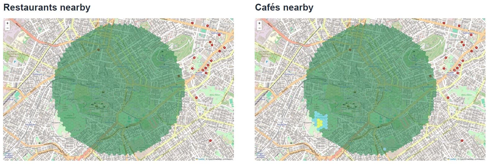 Plaka Restaurants and Cafés Maps