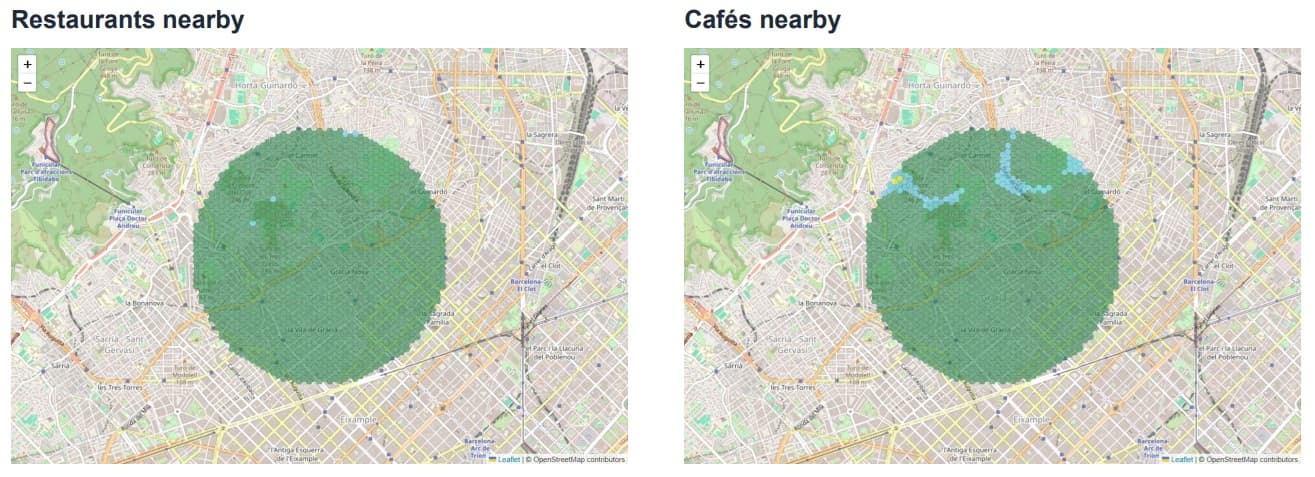 Gràcia Restaurants and Cafés Maps