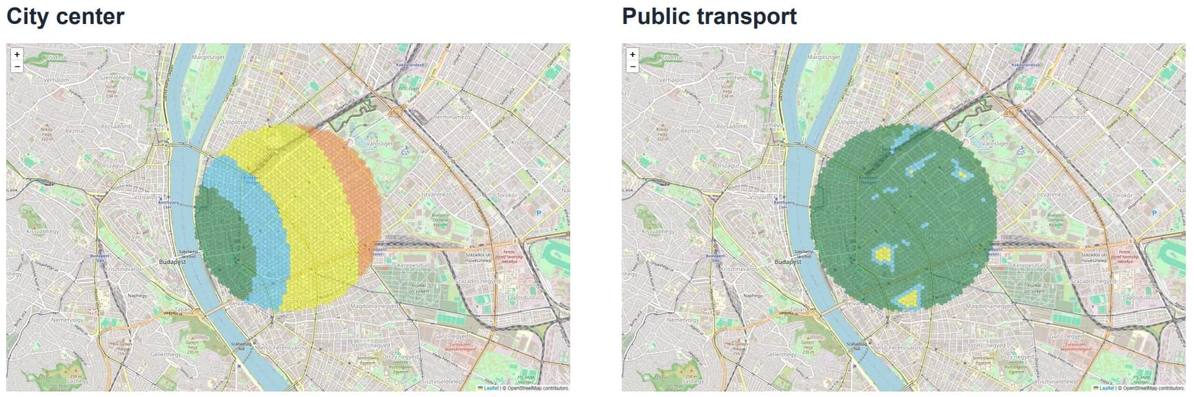 Budapest Central Districts City Center & Transport Maps