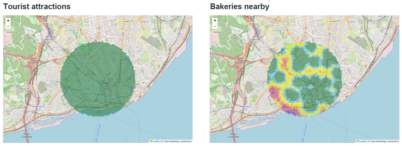 Lisbon Tourist Attractions and Bakeries Maps