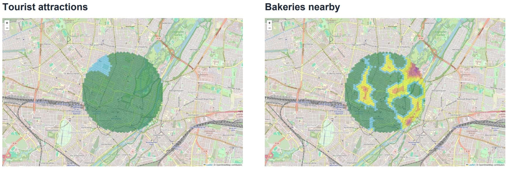 Altstadt-Lehel Tourist Attractions and Bakeries Maps