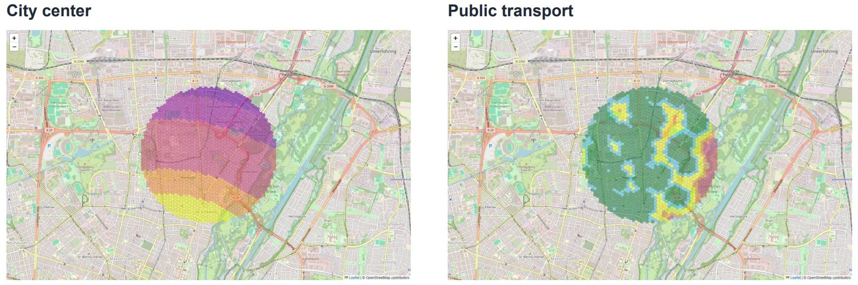 Schwabing Distance from the Center & Transport Maps