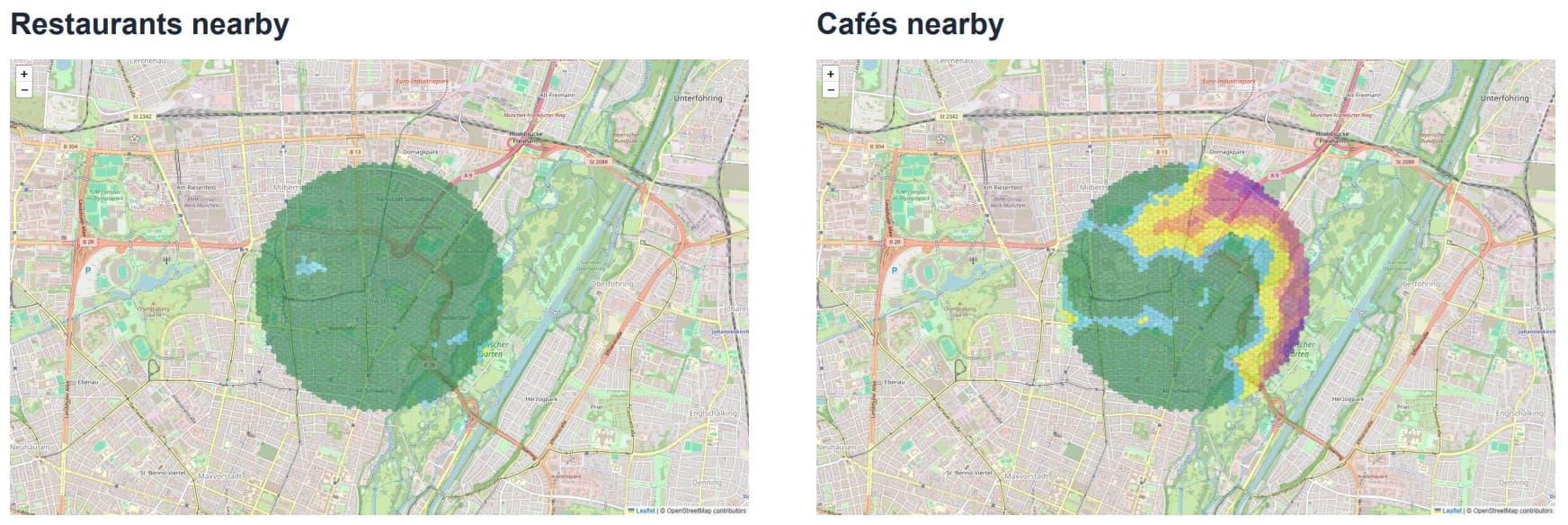 Schwabing Restaurants and Cafés Maps