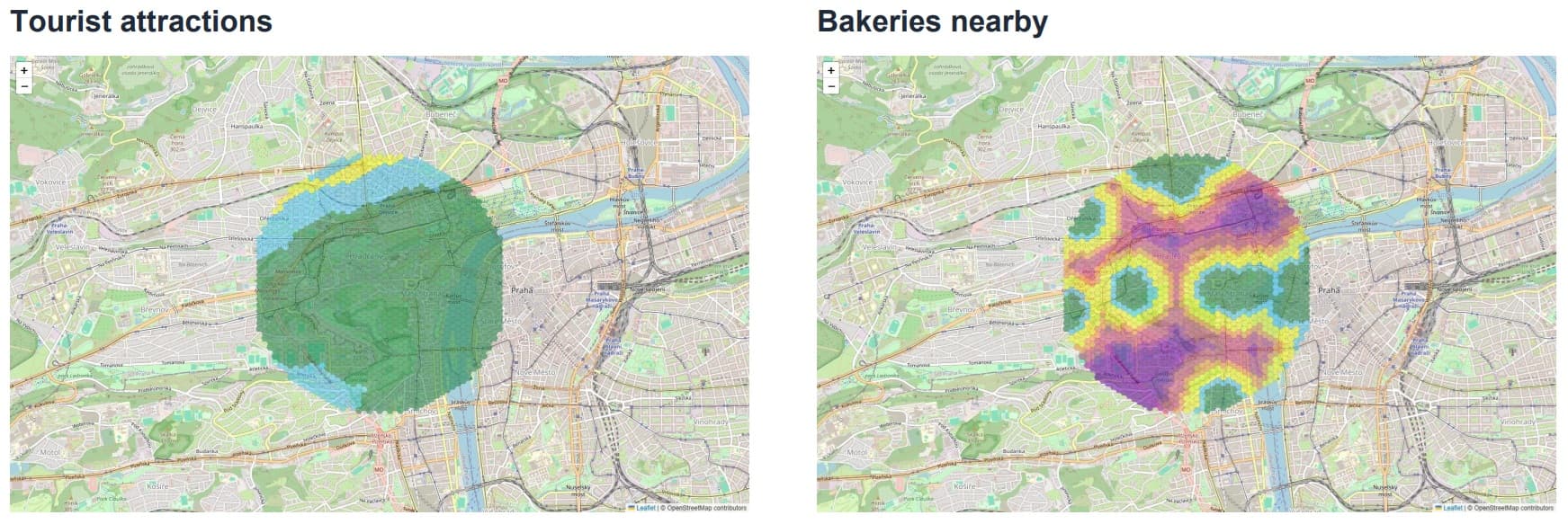 Malá Strana Tourist Attractions and Bakeries Maps