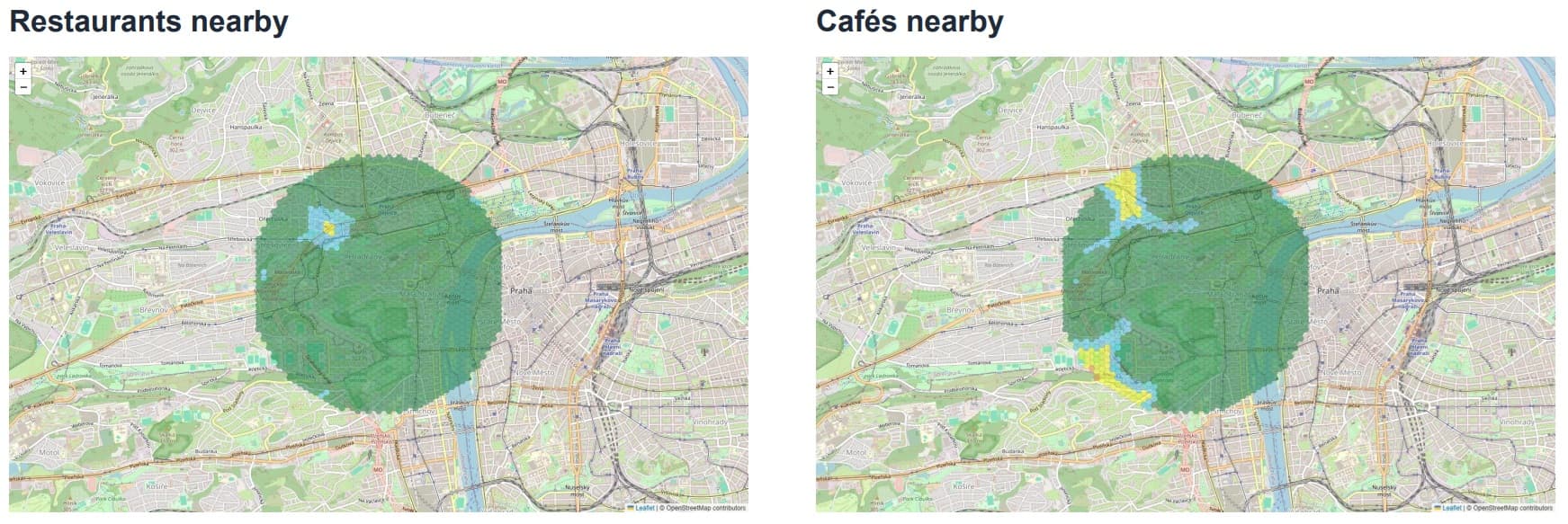 Malá Strana Restaurants and Cafés Maps