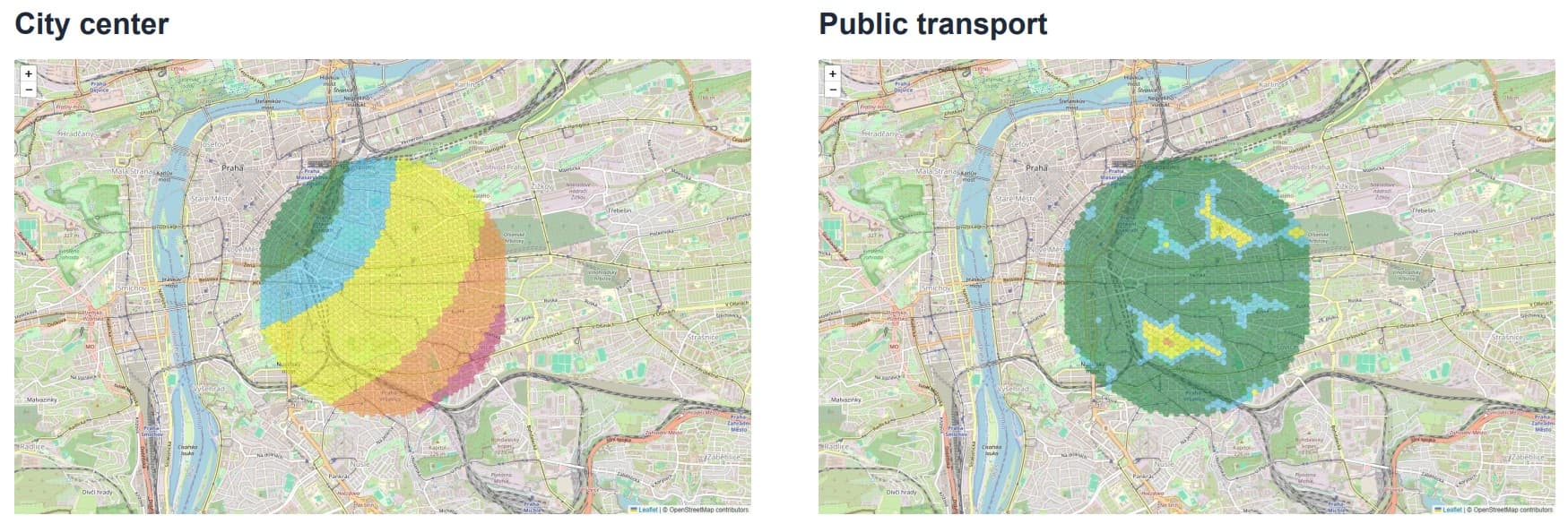 Vinohrady City Center & Transport Maps