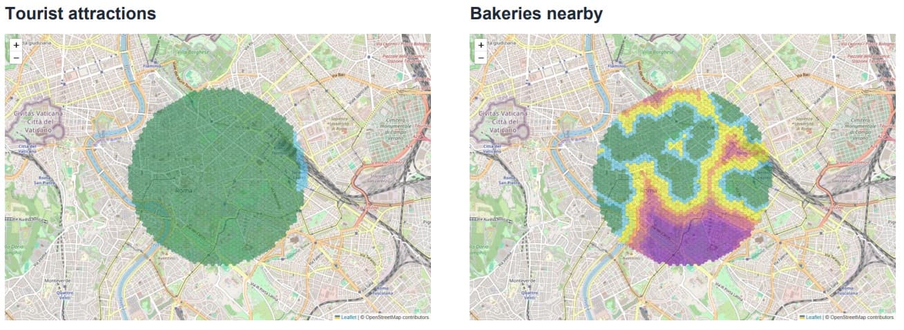 Monti Tourist Attractions and Bakeries Maps
