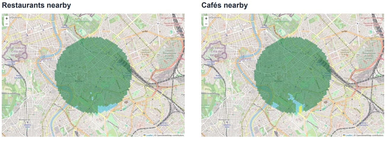 Monti Restaurants and Cafés Maps