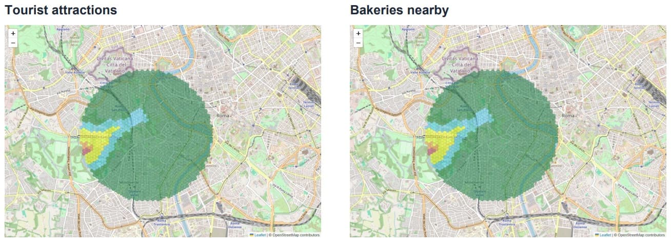 Trastevere Tourist Attractions and Bakeries Maps