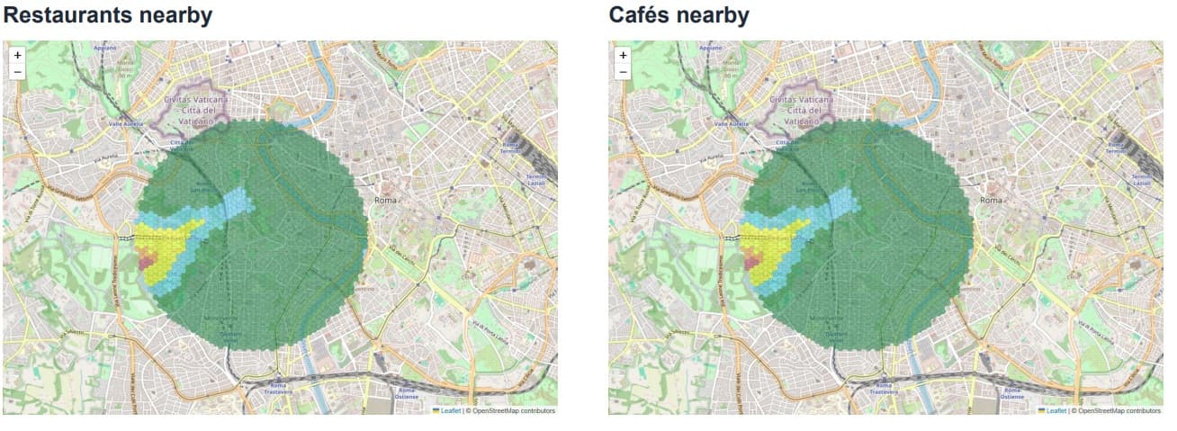 Trastevere Restaurants and Cafés Maps